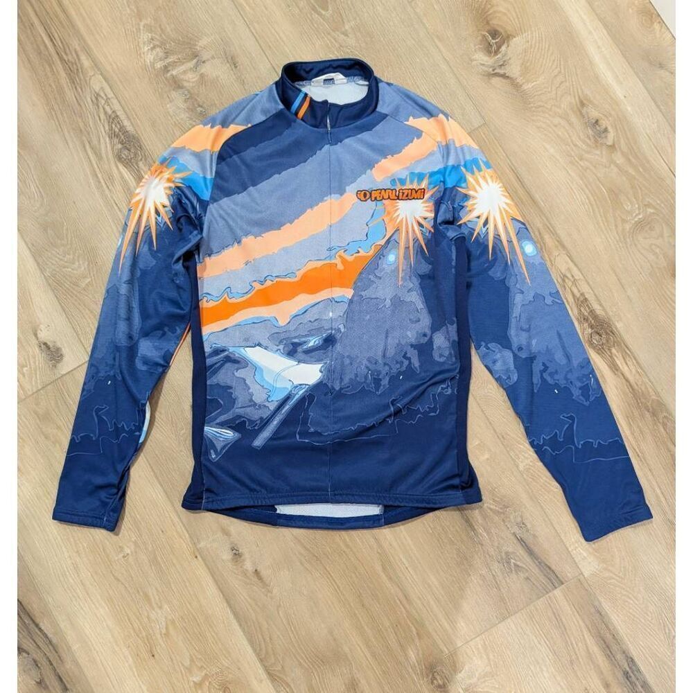 Pearl Izumi Long Sleeve Cycling Jersey Mens Medium Vintage RARE Graphic Snow Sun